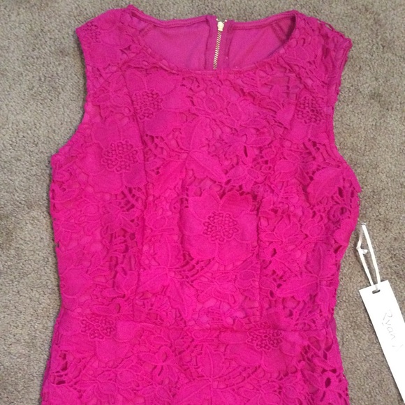 NWT Ryan Michelle Pink Lace Dress - Picture 2 of 4